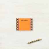 Post-it® Carré de Polka Dot Motif Citrouille d'Halloween (Sur un bureau)