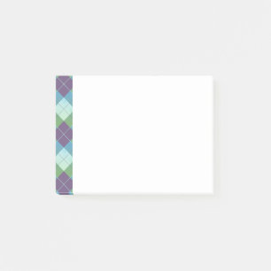 Post-it® Carreaux de Style Argyle Bleu Violet et Vert