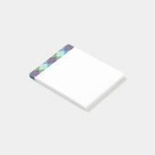 Post-it® Carreaux de Style Argyle Bleu Violet et Vert (Incliné)