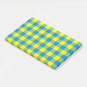 Post-it® Carreaux Vichy Bleu Jaune Vert (Incliné)