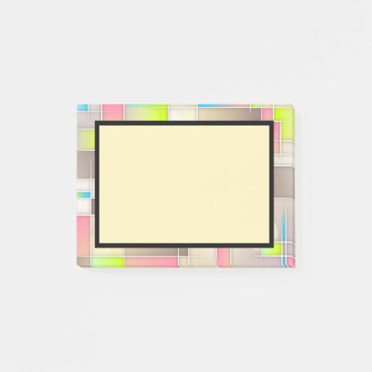 Post-it® Carrés Abstraits colorés Motif géométrique (Devant)