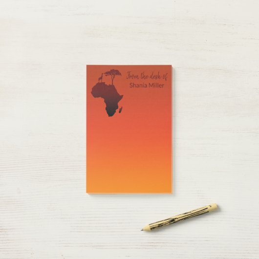 Post-it® Carte africaine de safari - notes de Courrier-it® (Sur un bureau)