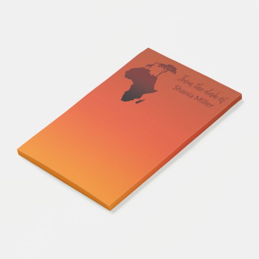 Post-it® Carte africaine de safari - notes de Courrier-it® (Incliné)