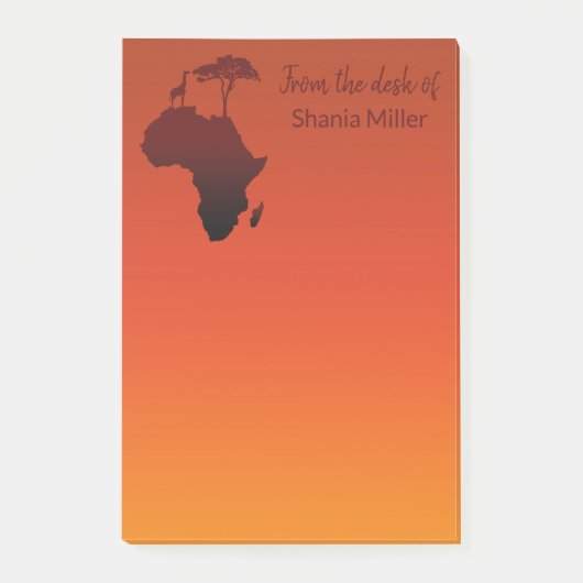 Post-it® Carte africaine de safari - notes de Courrier-it® (Devant)