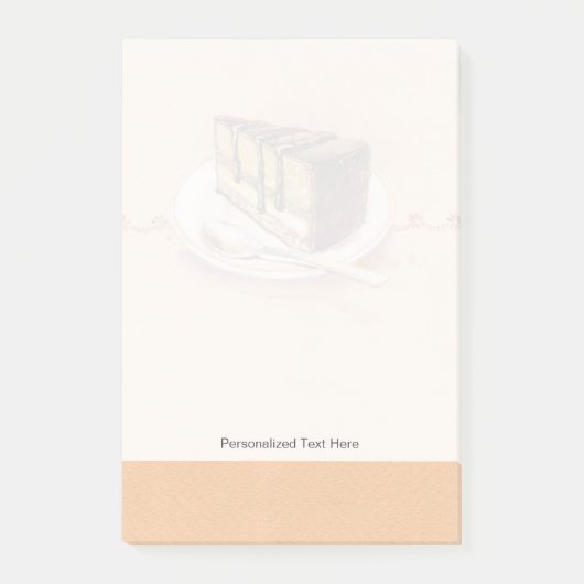 Post-it® Carte avec le gâteau peint d'aquarelle (Devant)