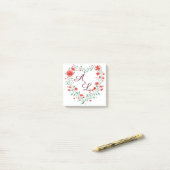 Post-it® Carte d'amour de fleur de pavot (Sur un bureau)