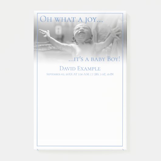 Post-it® Carte d'annonce de naissance avec bébé (Devant)
