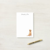 Post-it® Carte d'aquarelle Golden Retriever (Sur un bureau)