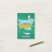 Post-it® carte de Bulgarie impression voyage (Sur un bureau)