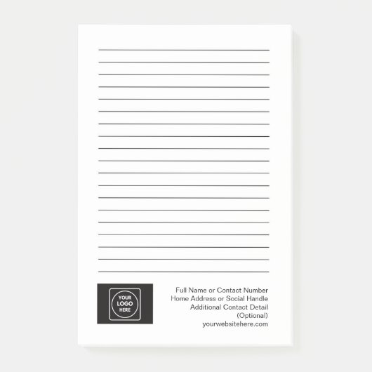 Post-it® Carte de correspondance de base avec logo de l'ent (Devant)