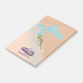 Post-it® Carte de Croatie Affiche illustrée imprimée. (Incliné)