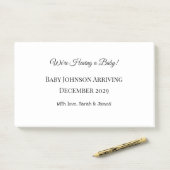 Post-it® Carte de déclaration personnalisée pour bébé (Sur un bureau)