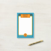 Post-it® Carte de football rétro inspirée de bleu (Sur un bureau)