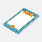 Post-it® Carte de football rétro inspirée de bleu (Incliné)