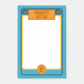 Post-it® Carte de football rétro inspirée de bleu (Devant)