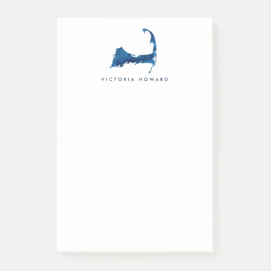 Post-it® Carte de la morue bleue Cape Cod Carte de monogram (Devant)