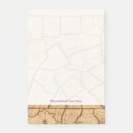 Post-it® Carte De L'État De Pennsylvanie (Devant)