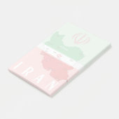 Post-it® Carte de l'Iran avec drapeau et emblème (Incliné)