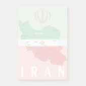 Post-it® Carte de l'Iran avec drapeau et emblème (Devant)
