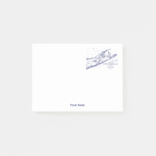 Post-it® Carte de Long Island The Hamptons (Devant)