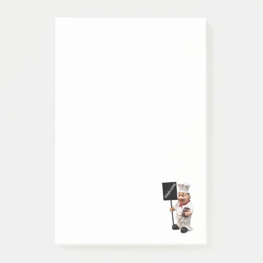 Post-it® Carte de menu de bienvenue - Chef cuisinier (Devant)