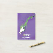 Post-it® Carte de Norvège Affiche illustrée. (Sur un bureau)