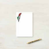 Post-it® Carte de Palestine avec drapeau et Motif Keffiyeg (Sur un bureau)