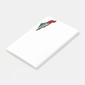 Post-it® Carte de Palestine avec drapeau et Motif Keffiyeg (Incliné)