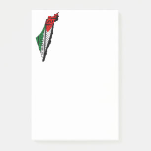 Post-it® Carte de Palestine avec drapeau et Motif Keffiyeg