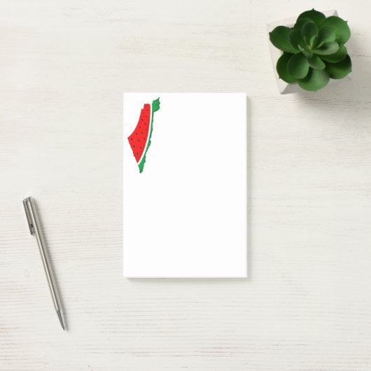 Post-it® Carte de Palestine Watermelon Symbole de la libert (Bureau)