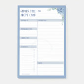 Post-it® Carte de recette GLUTEN FREE - Hydrangea Blue par  (Devant)