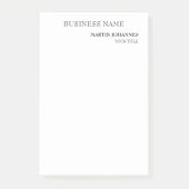 Post-it® Carte de visite blanc chic professionnel esthétiqu (Devant)
