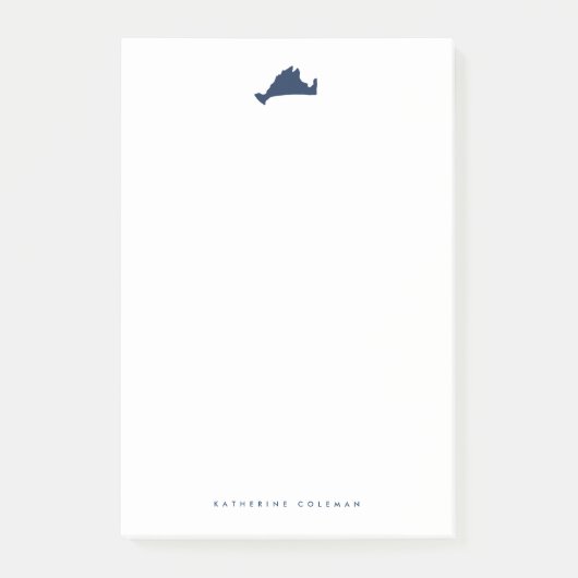 Post-it® Carte des vignobles de Marine Blue Marthas Monogra (Devant)