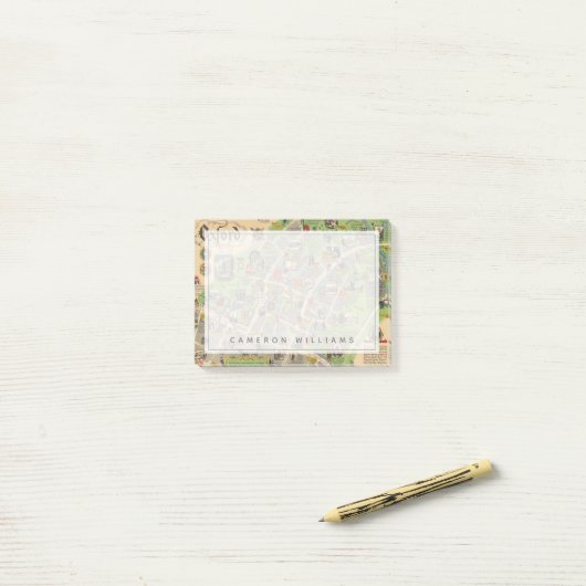 Post-it® Carte d'Oxford, Angleterre (British Railways) (Sur un bureau)