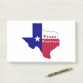 Post-it® Carte du drapeau Texas Forever (Sur un bureau)