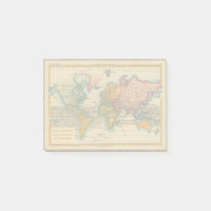 Post-it® Carte du monde 1700s Antique Continents