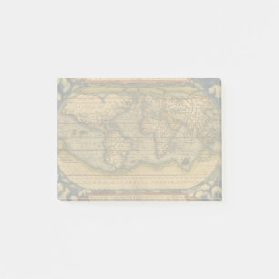 Post-it® Carte du monde Antique Ortelius Europe Voyage