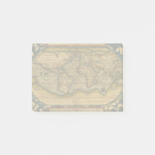 Post-it® Carte du monde Antique Ortelius Europe Voyage (Devant)