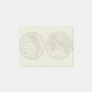 Post-it® Carte du monde de voyage Terre 1916 Atlas mondial