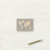 Post-it® Carte du monde en bois (Sur un bureau)