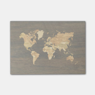 Post-it® Carte du monde en bois