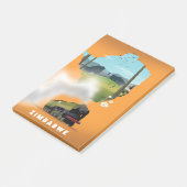 Post-it® Carte du Zimbabwe affiche illustrée (Incliné)