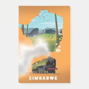 Post-it® Carte du Zimbabwe affiche illustrée