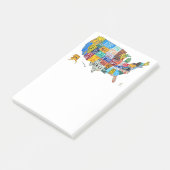 Post-it® Carte Etats-Unis de plaque minéralogique sur le (Incliné)