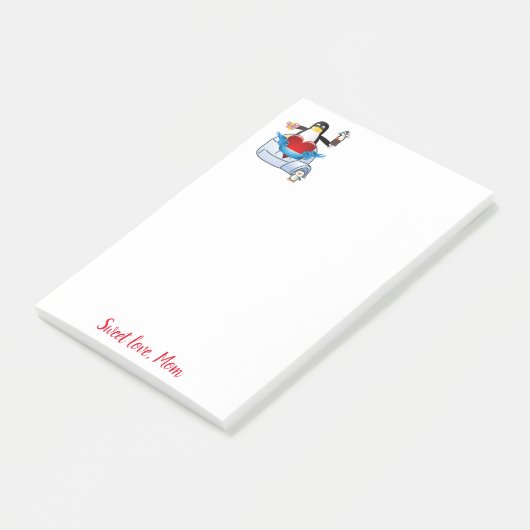 Post-it® Carte Joyeuse Saint-Valentin Pingouin (Incliné)