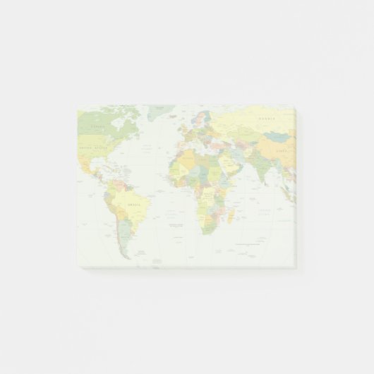Post-it® Carte mondiale Globe Pays Atlas (Devant)