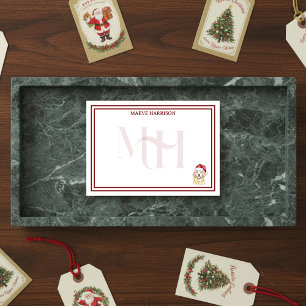 Post-it® Carte Monogramme Holiday Golden Retriever Santa Ha