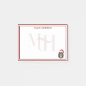 Post-it® Carte Monogramme vacances Dachshund Santa Hat (Devant)
