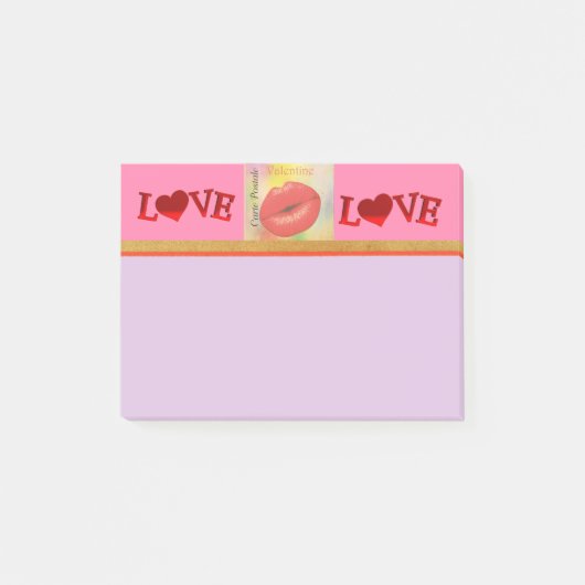 Post-it® Carte Postale Valentine Kiss Post-It Notes (Devant)