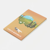 Post-it® Carte République tchèque Affiche illustrée. (Incliné)